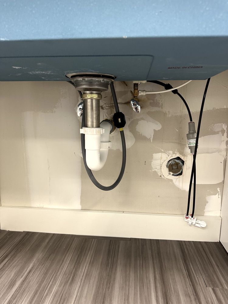 Under sink plumbing p-trap AAV.