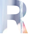 White letter R on modern abstract design
