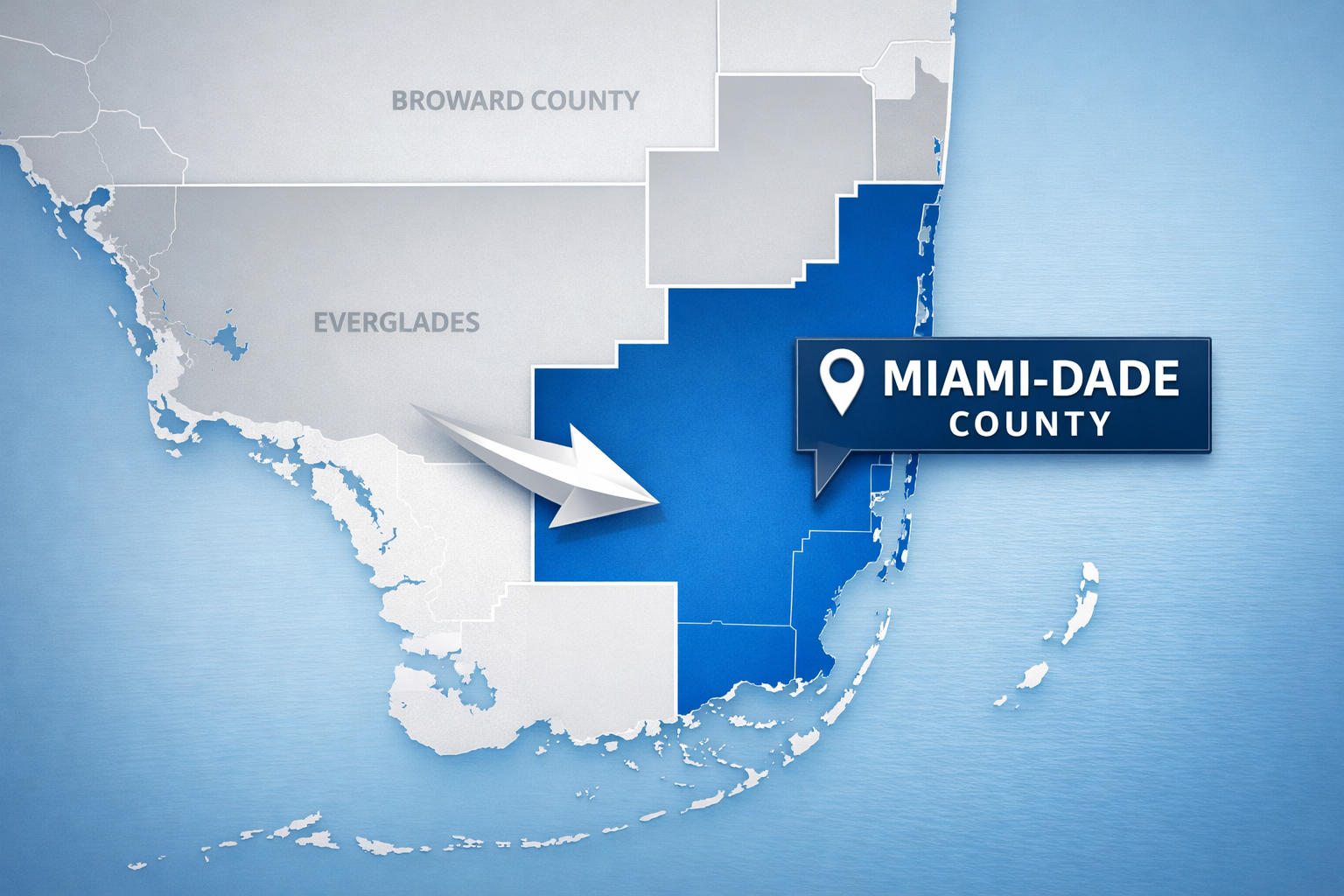 Map of Miami-Dade County, Florida